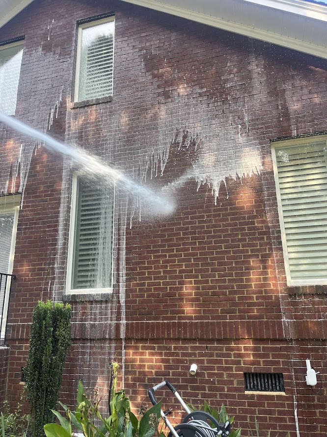 Softwashing A Brick Home In Pomaria, SC