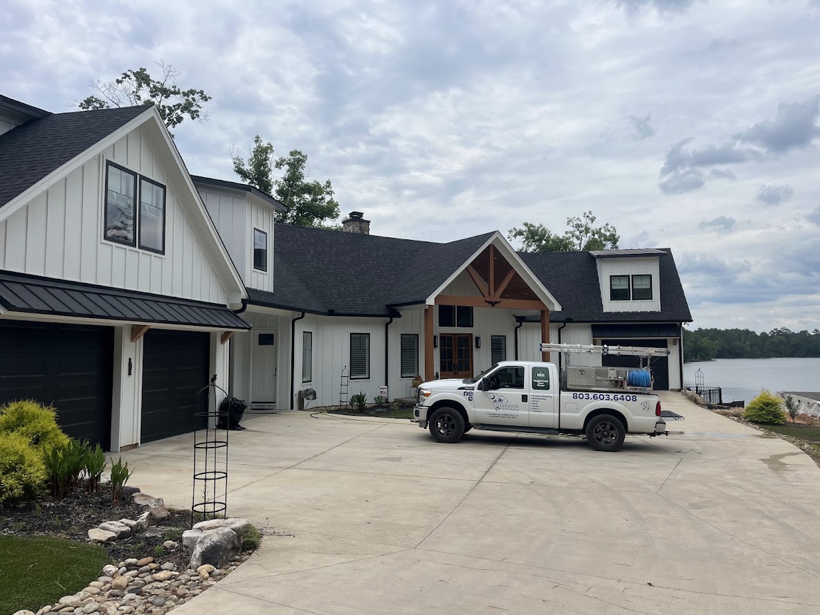 Softwashing a Lake Home on Lake Murry, SC